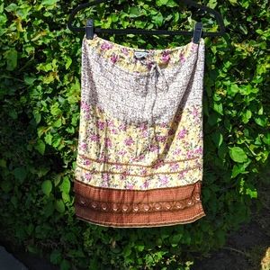 Y2K Floral Cotton Skirt